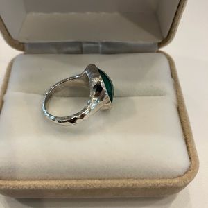 Designer Sterling ring with Green Agate.